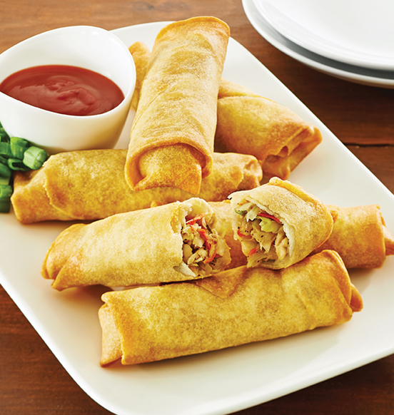             (中国的)春卷;弹簧辊